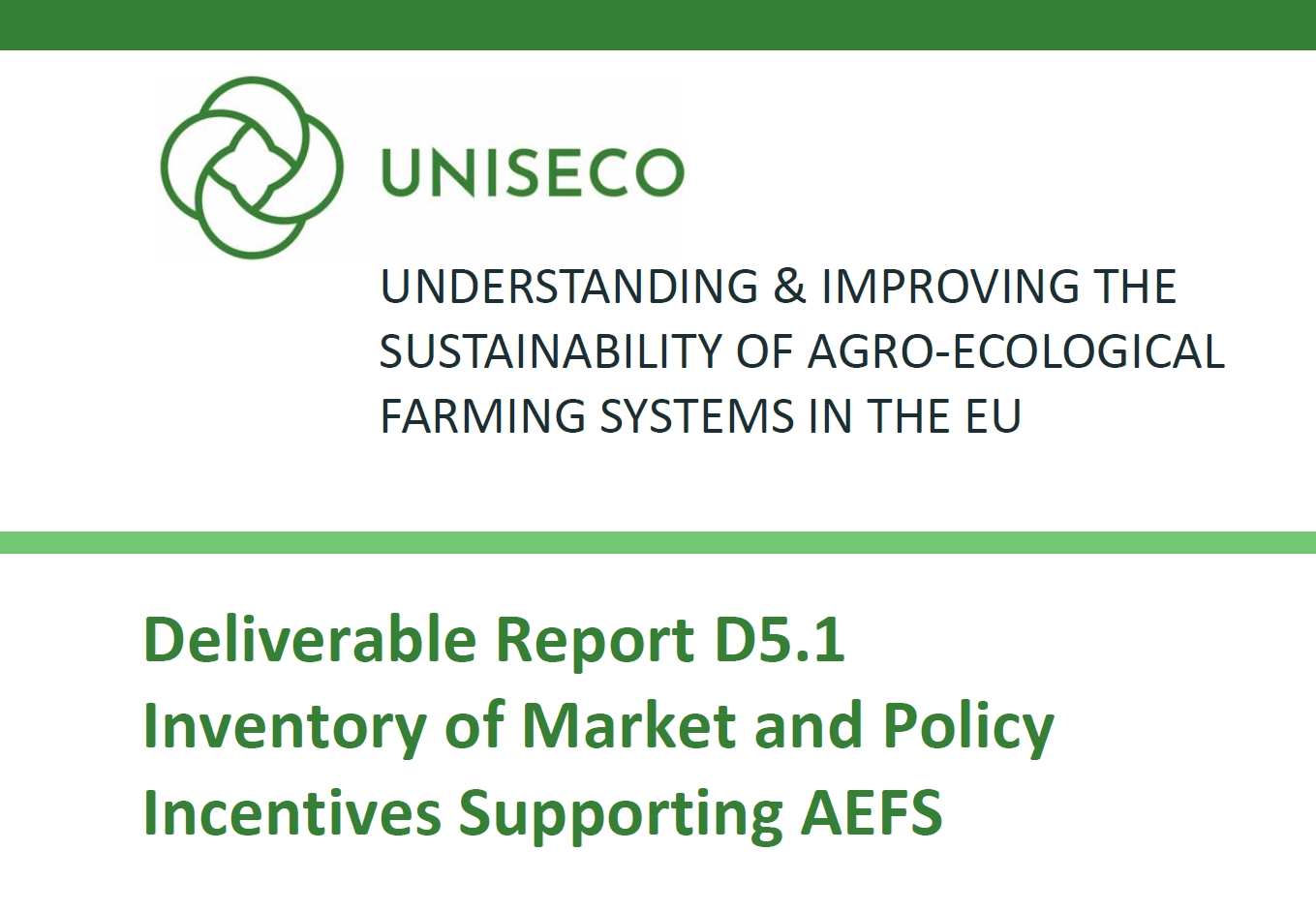 D5.1 - Inventory of Market and Policy Incentives Supporting AEFS published