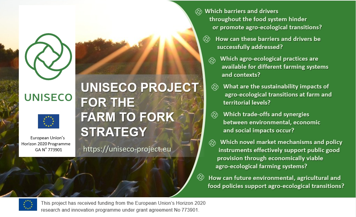 H2020 UNISECO Project for the Farm to Fork Strategy